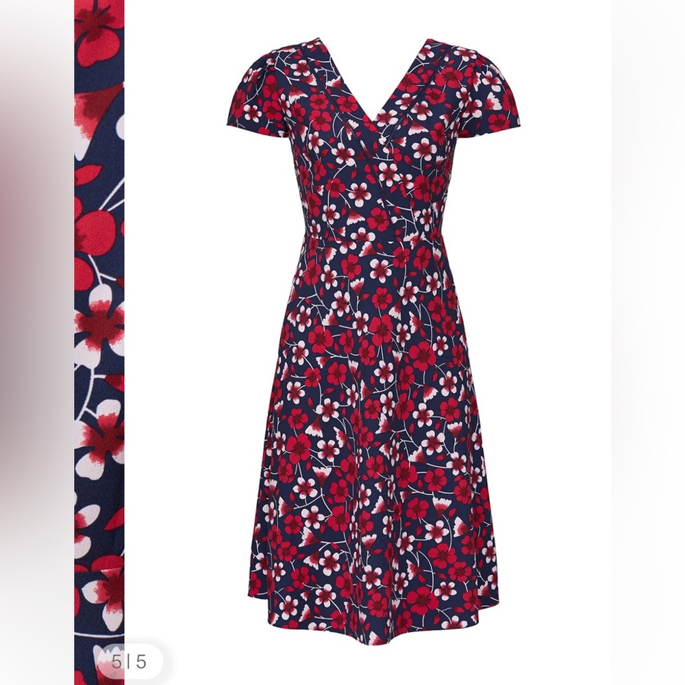 Draper James Red and Blue Floral Midi Dress - Picture 8 of 8